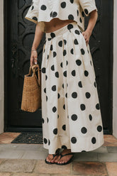 Jacklynn Polka Dot Midi Skirt