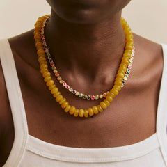 Joyce Semi-Precious Beaded Necklace - Citrine