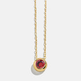 14K Gold Birthstone Pendant Necklace - Garnet