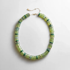 Jennifer Rondelle Beaded Necklace - Light Jade Bead