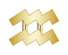Aquarius Mini Zodiac Icon - Gold