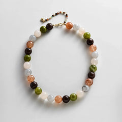 Mini Jane Beaded Necklace - Earth Tones