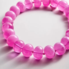 Joan Semi-Precious Necklace - Fuchsia Agate Bead