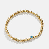 18K Gold Birthstone Pisa Bracelet - Aquamarine