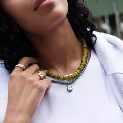 Joyce Semi-Precious Beaded Necklace - Olive