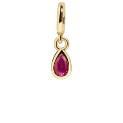 Birthstone Cluster Charm - Garnet/Gold