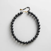 Mini Jane Beaded Necklace - Black Bead