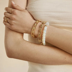 18K Gold Evil Eye Cuff Bracelet - Evil Eye