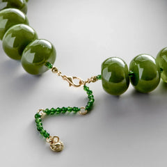 Joan Semi-Precious Necklace - Dark Olive