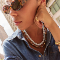 Jennifer Rondelle Beaded Necklace - Tiger's Eye Bead