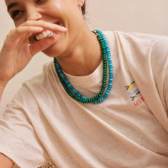 Joyce Semi-Precious Beaded Necklace - Turquoise Bead