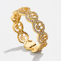 18K Gold Smiley Pavé Ring - Smiley Face