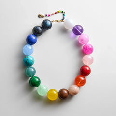 Jane Beaded Necklace - Rainbow Bead