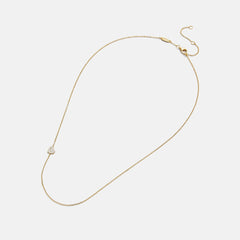 18K Gold Asymmetrical Heart Necklace - Heart