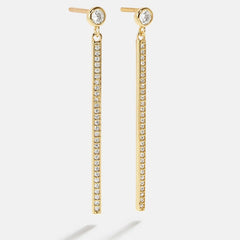 18K Gold Bella Earrings - Gold/Pavé