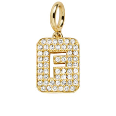 Block Pavé Initial Cluster Charm - F