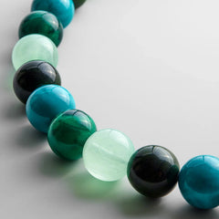 Jane Beaded Necklace - Blue Multi Bead
