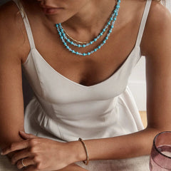 Charlotte Semi-Precious Necklace - Turquoise Bead