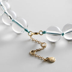Jane Beaded Necklace - Clear/Turquoise