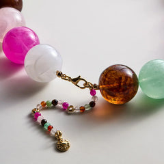 Jane Beaded Necklace - Pink Multi Bead