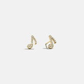 14K Gold Just For Fun Earrings - Music Note