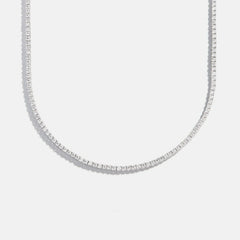 Billie Silver Tennis Necklace - Rhodium Plated Silver