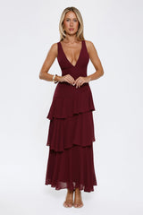 Happy Vibes Maxi Dress Wine