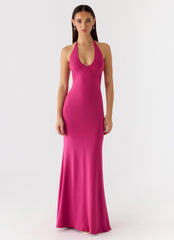Have Your Attention Maxi Dress Fuchsia