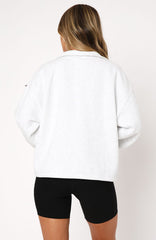 Don't Look Now Zip Front Sweater Grey Marle