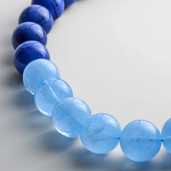 Jane Beaded Necklace - Lapis/Blue Lace Agate