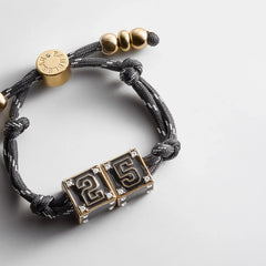 Block Party Varsity Number Custom Bracelet  - Onyx Double Digit