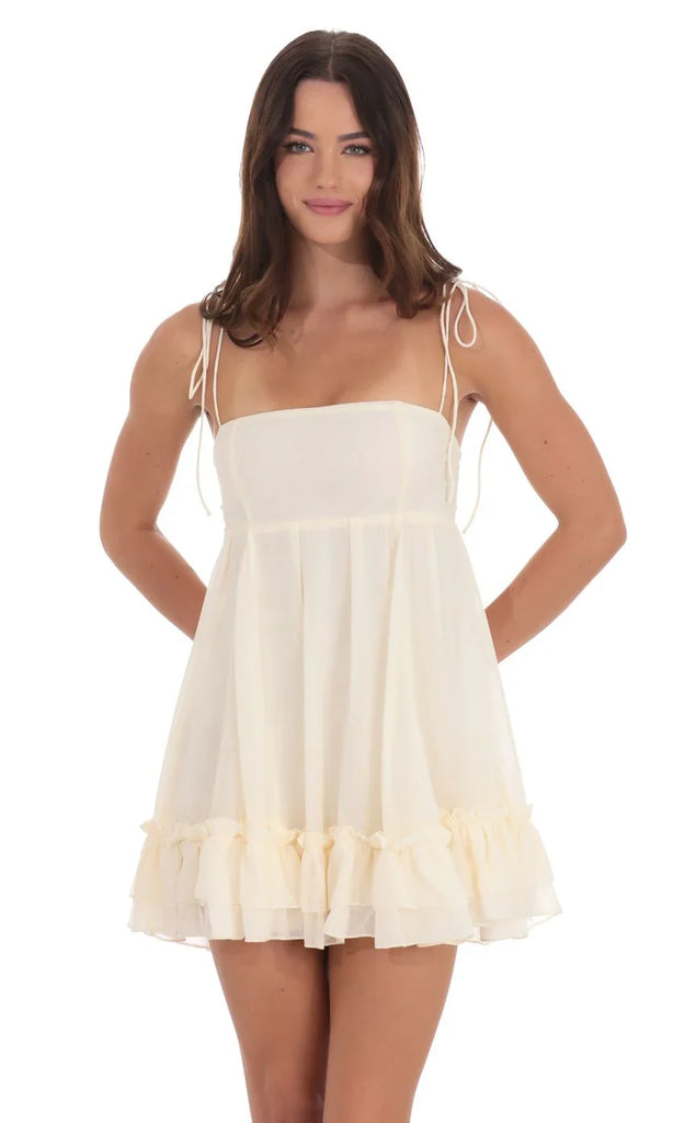 babydoll chiffon dress in Cream – LUNA ON THE SKY 68 cm M Color:Bordeaux CND Burgundy V-neck A-Line Mother