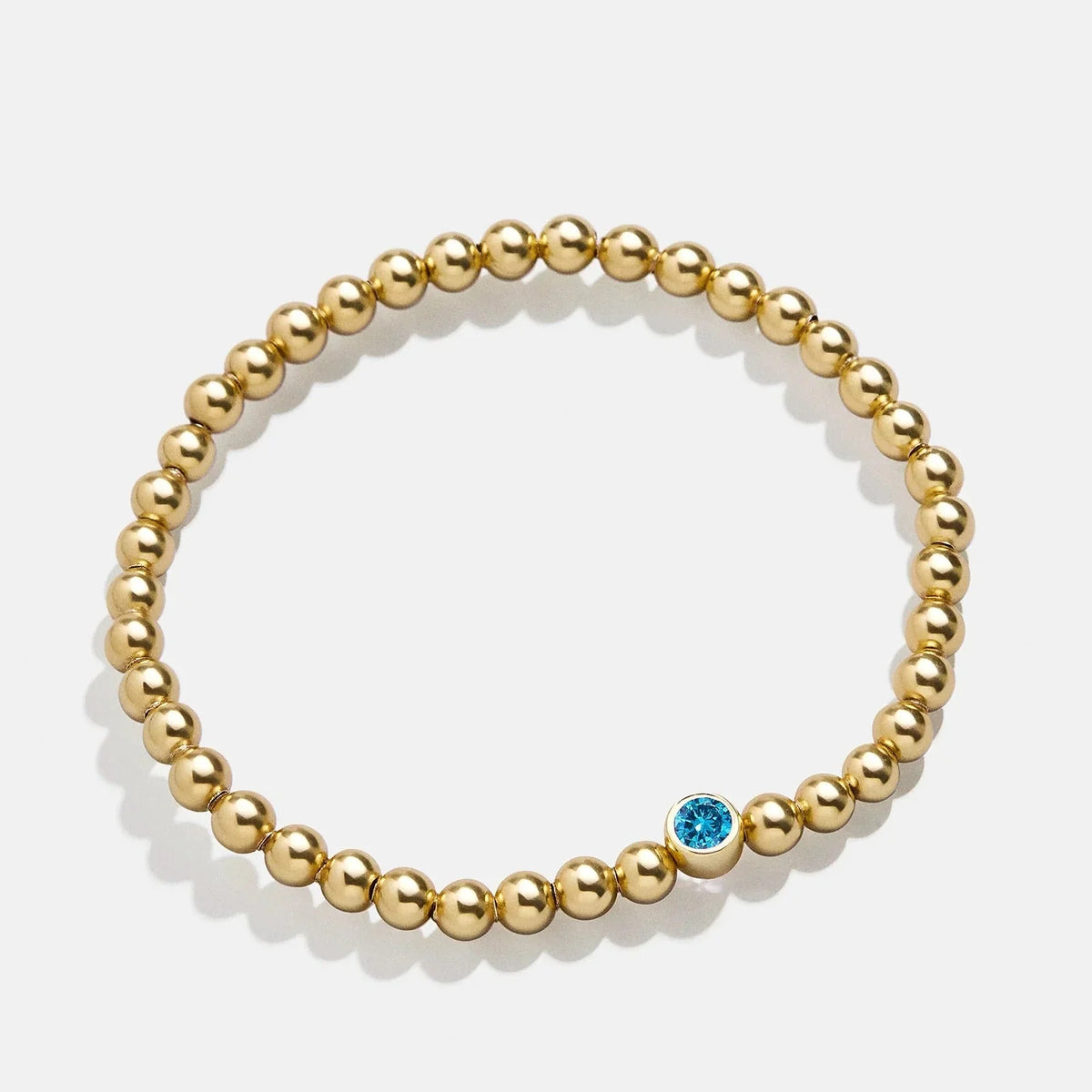 18K Gold Birthstone Pisa Bracelet - Blue Zircon