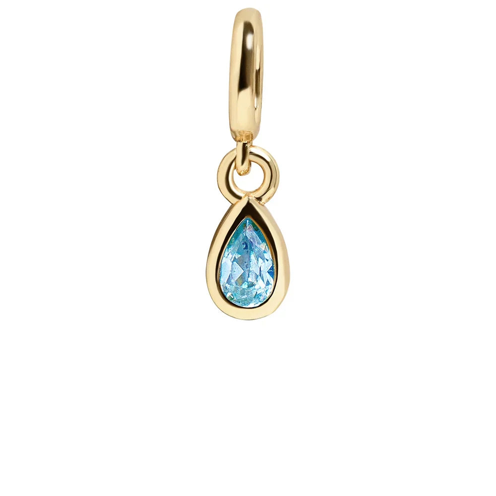 Birthstone Cluster Charm - Blue Zircon/Gold