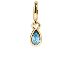 Birthstone Cluster Charm - Blue Zircon/Gold