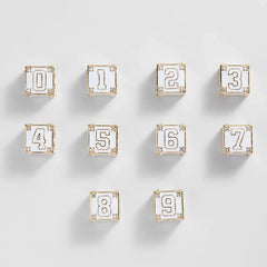 Block Party Varsity Number Custom Bracelet  - White Double Digit