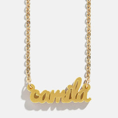 Acrylic Custom Nameplate Necklace - Gold
