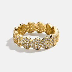18K Gold Heart Pavé Ring - Heart
