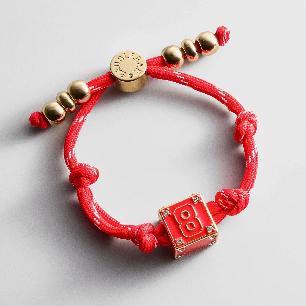 Block Party Varsity Number Custom Bracelet  - Cherry Red Single Digit