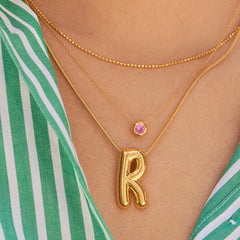 18K Gold Birthstone Pendant Necklace - Amethyst