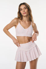 Vanina Bow Print Mini Active Skort
