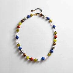 Jocelyn Beaded Necklace - Multi/Dalmatian Bead