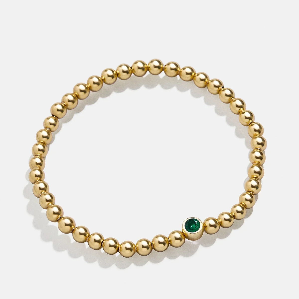 18K Gold Birthstone Pisa Bracelet - Emerald