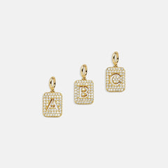 Block Pavé Initial Cluster Charm - A
