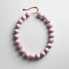 Jane Beaded Necklace - Smoky Rose Quartz
