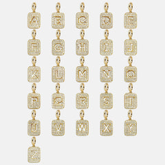 Block Pavé Initial Cluster Charm - L