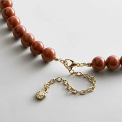 Jamie Semi-Precious Beaded Necklace - Red Jasper/Red Jasper