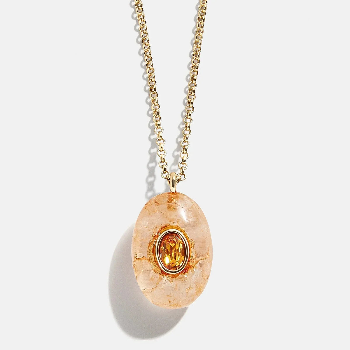Aura Semi-Precious Pendant Necklace - Citrine