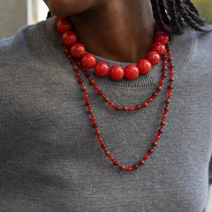 Charlotte Beaded Necklace - Red Jasper