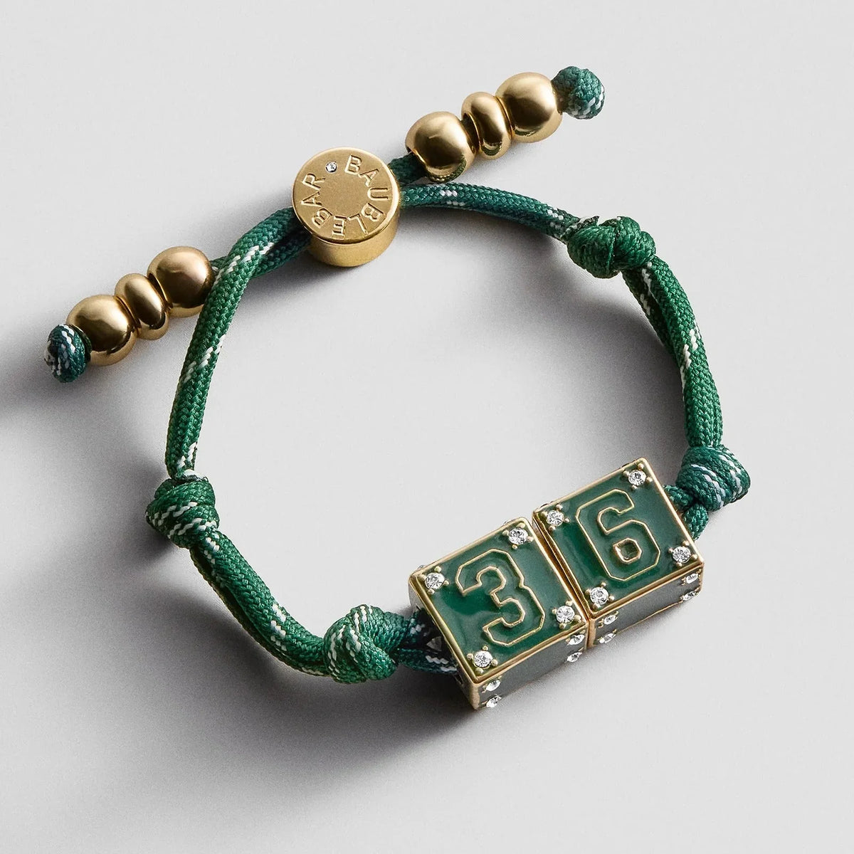 Block Party Varsity Number Custom Bracelet  - Dark Green Double Digit